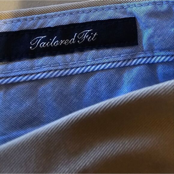 Land's End Khaki Pants men's 32 tailored fit 100% supima Pre-owned - Picture 5 of 6